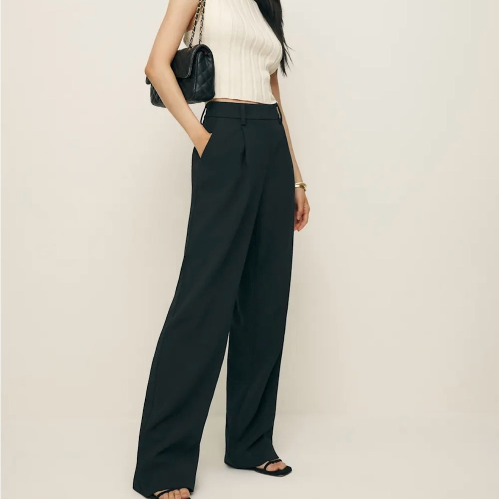 Reformation Black Wide-Leg Women's Pants